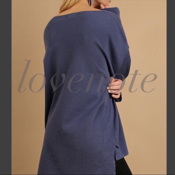 🌸1 S🌸 VNeck Sweater Tunic Split Side Hi-Low Hem - Picture 4 of 5